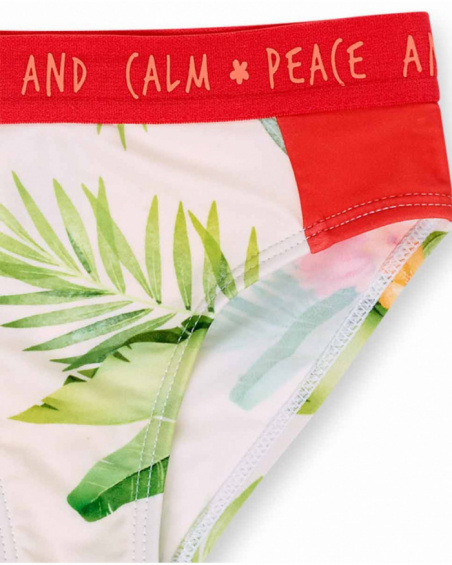 Bikini fille Oasis blanc orange Bikini fille Oasis blanc orange