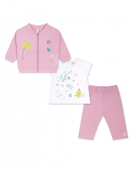 Ensemble peluche tricot rose fille Tortues Ensemble peluche tricot rose fille Tortues
