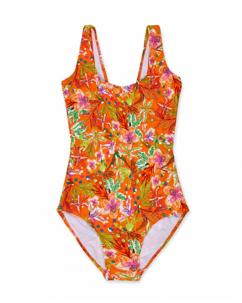 Maillot de bain orange à imprimé Eco-Safari