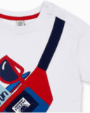 Poche de t-shirt en maille blanche pour garçon Beach Day Poche de t-shirt en maille blanche pour garçon Beach Day