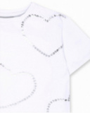 T-shirt blanc en maille coeurs fille Basics Kids T-shirt blanc en maille coeurs fille Basics Kids