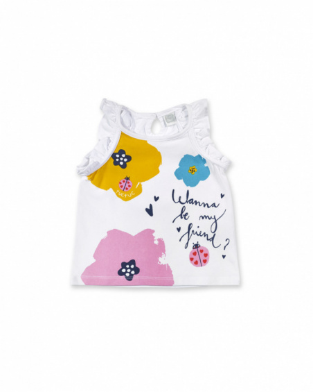 Débardeur blanc en maille pour fille Tiny Critters Débardeur blanc en maille pour fille Tiny Critters