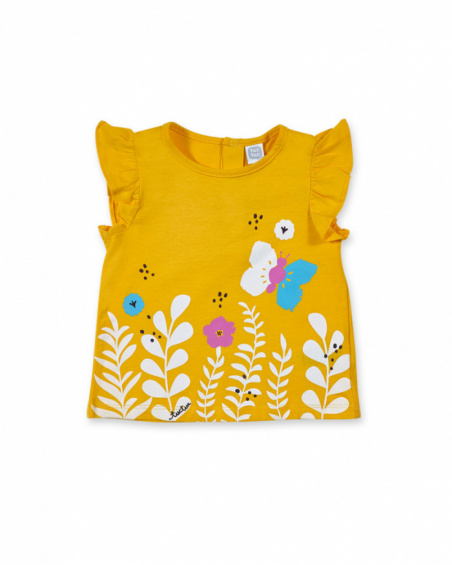 T-shirt jaune en maille pour fille Tiny Critters T-shirt jaune en maille pour fille Tiny Critters