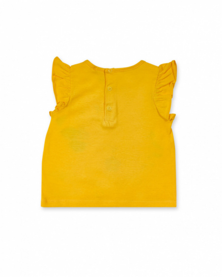 T-shirt jaune en maille pour fille Tiny Critters T-shirt jaune en maille pour fille Tiny Critters