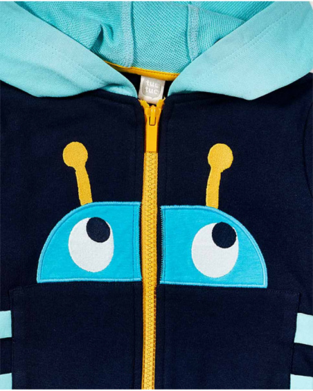 Sweat molleton bleu pour garçon Tiny Critters Sweat molleton bleu pour garçon Tiny Critters