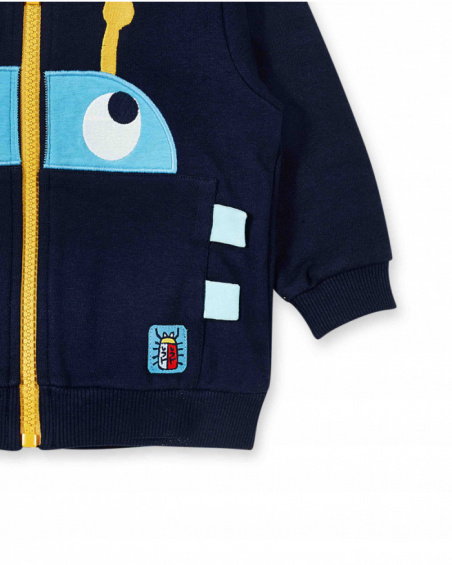 Sweat molleton bleu pour garçon Tiny Critters Sweat molleton bleu pour garçon Tiny Critters