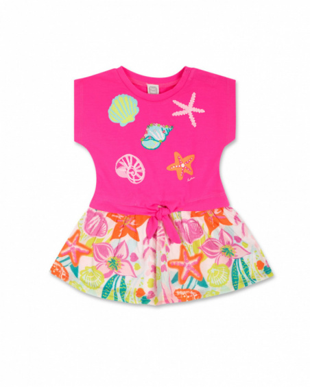 Robe en maille popeline fushia Seashell girl Robe en maille popeline fushia Seashell girl