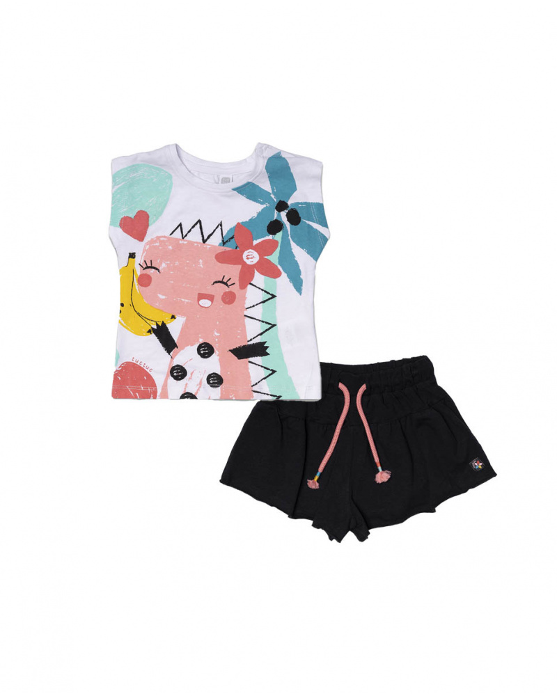 Ensemble tricot imprimé dinosaures pour fille Juicy