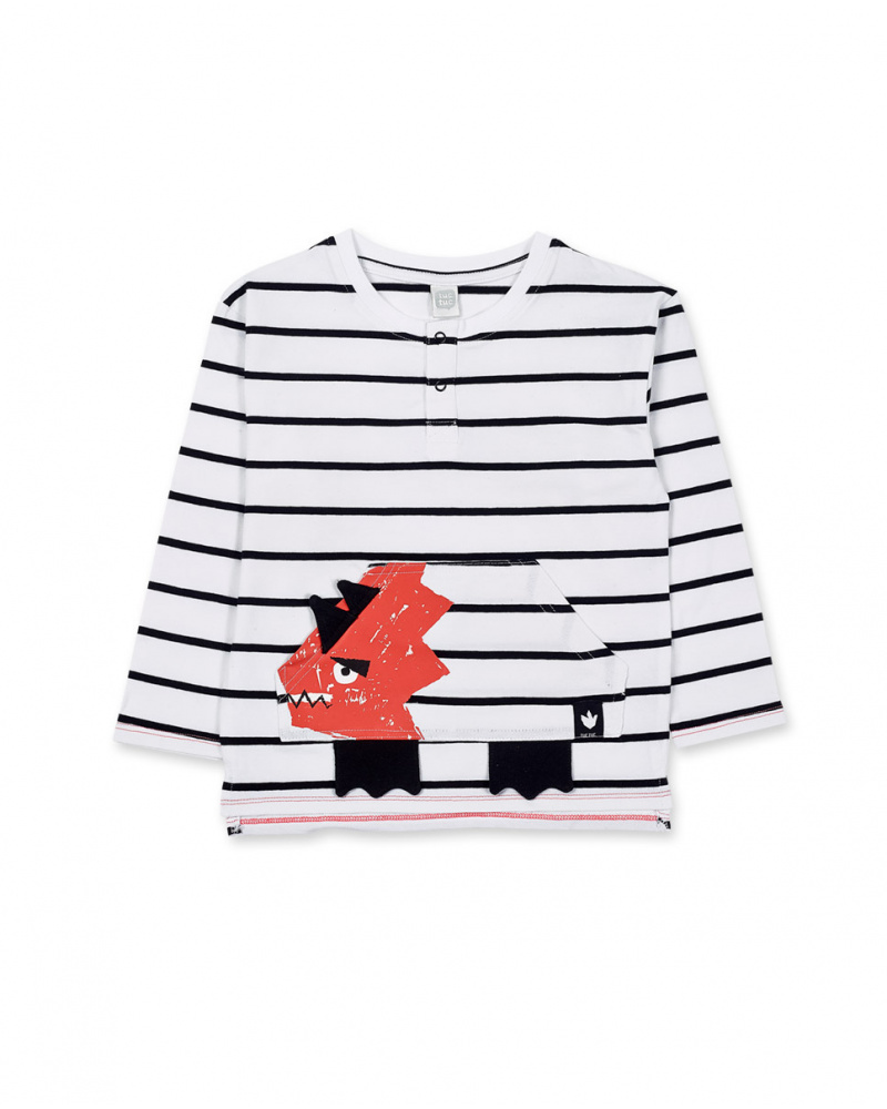 T-shirt long en maille blanc pour garçon Juicy