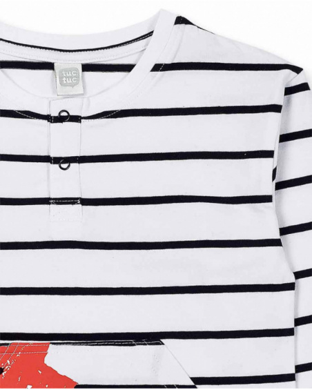 T-shirt long en maille blanc pour garçon Juicy T-shirt long en maille blanc pour garçon Juicy