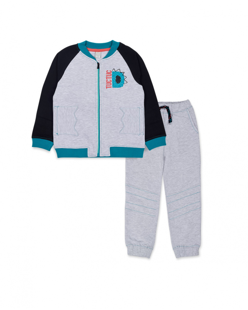 Ensemble peluche grise pour garçon Juicy