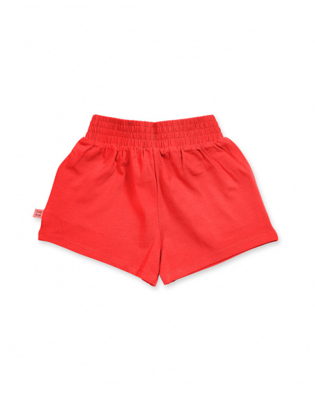 Short en maille rouge pour fille Basics Baby Short en maille rouge pour fille Basics Baby