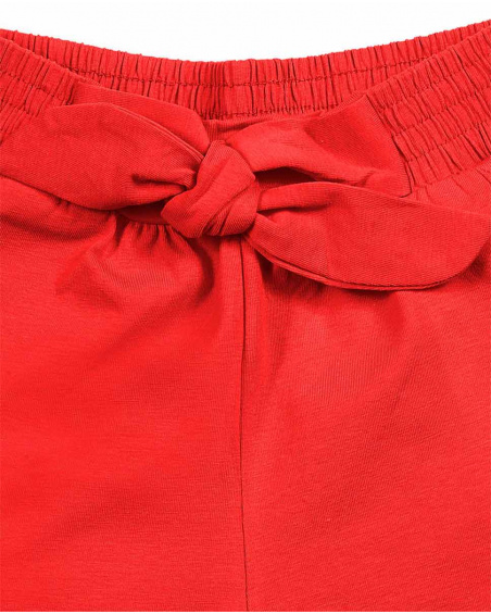 Short en maille rouge pour fille Basics Baby Short en maille rouge pour fille Basics Baby
