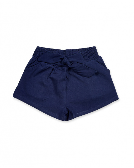 Short en maille bleu marine pour fille Basics Bébé Short en maille bleu marine pour fille Basics Bébé