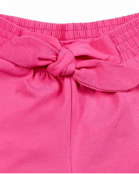 Short en maille rose pour fille Basics Baby Short en maille rose pour fille Basics Baby