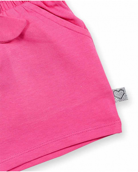 Short en maille rose pour fille Basics Baby Short en maille rose pour fille Basics Baby