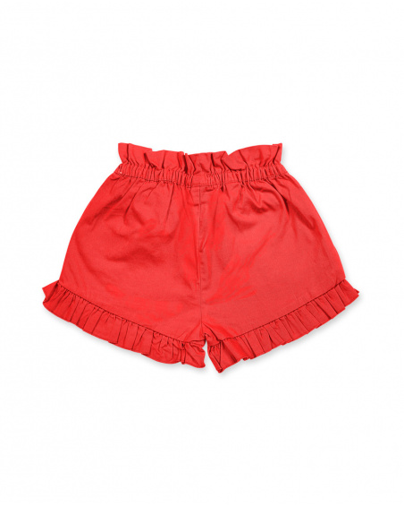 Short en sergé rouge pour fille Basics Bébé Short en sergé rouge pour fille Basics Bébé