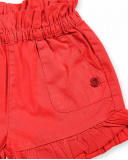 Short en sergé rouge pour fille Basics Bébé Short en sergé rouge pour fille Basics Bébé