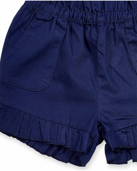 Short sergé bleu marine pour fille Basics Bébé Short sergé bleu marine pour fille Basics Bébé