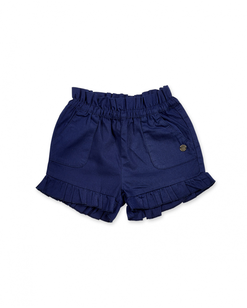 Short sergé bleu marine pour fille Basics Bébé