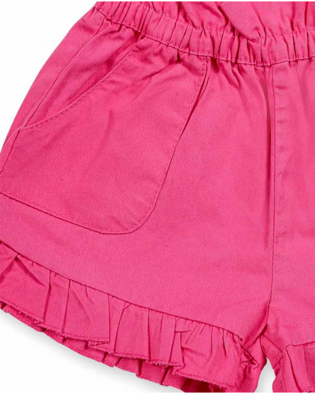 Short en sergé fuchsia pour fille Basics Bébé Short en sergé fuchsia pour fille Basics Bébé