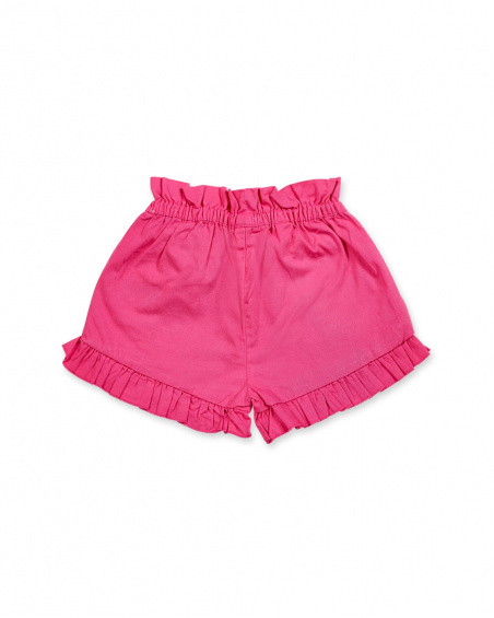 Short en sergé fuchsia pour fille Basics Bébé Short en sergé fuchsia pour fille Basics Bébé