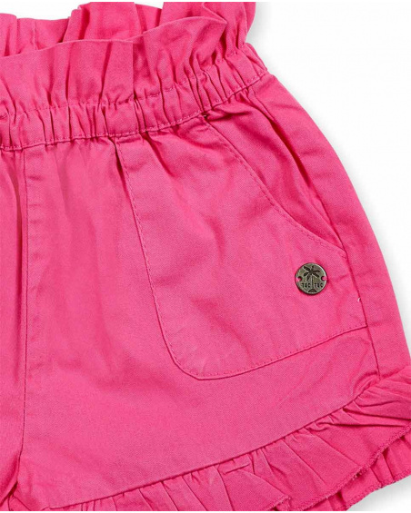 Short en sergé fuchsia pour fille Basics Bébé Short en sergé fuchsia pour fille Basics Bébé