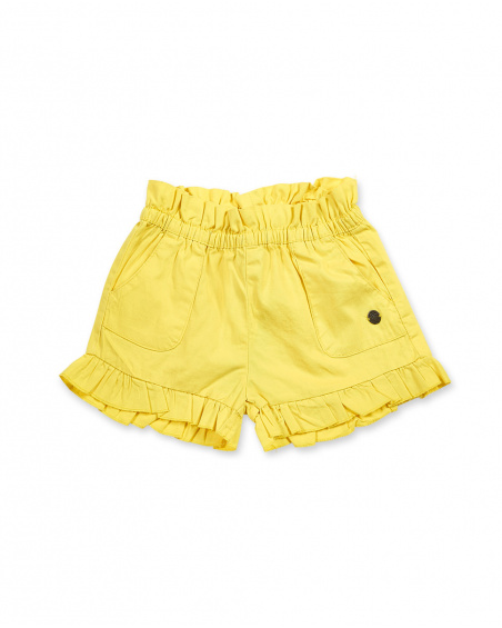 Short sergé jaune pour fille Basics Bébé Short sergé jaune pour fille Basics Bébé