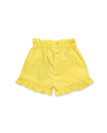 Short sergé jaune pour fille Basics Bébé Short sergé jaune pour fille Basics Bébé