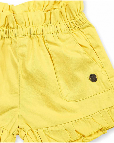 Short sergé jaune pour fille Basics Bébé Short sergé jaune pour fille Basics Bébé