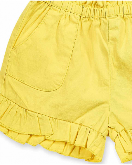 Short sergé jaune pour fille Basics Bébé Short sergé jaune pour fille Basics Bébé