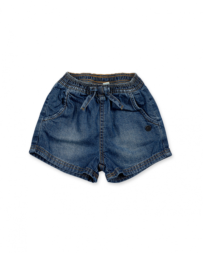 Short plat bleu marine pour fille Basics Bébé