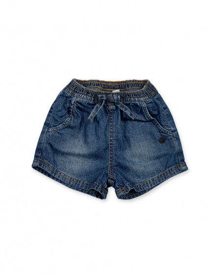 Short plat bleu marine pour fille Basics Bébé Short plat bleu marine pour fille Basics Bébé
