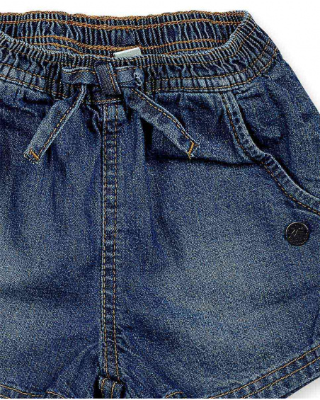 Short plat bleu marine pour fille Basics Bébé Short plat bleu marine pour fille Basics Bébé