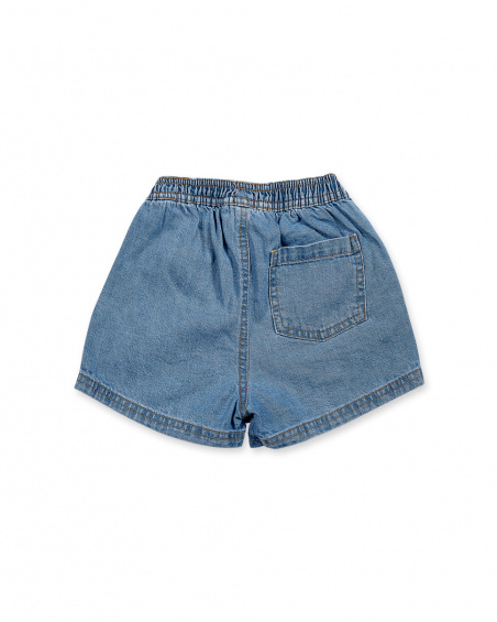 Short plat bleu pour fille Basics Bébé Short plat bleu pour fille Basics Bébé