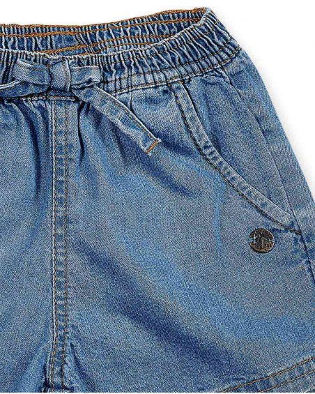 Short plat bleu pour fille Basics Bébé Short plat bleu pour fille Basics Bébé