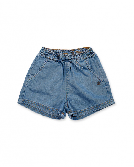 Short plat bleu pour fille Basics Bébé Short plat bleu pour fille Basics Bébé