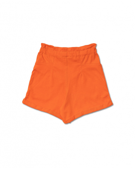 Short en maille orange pour fille Full Bloom Short en maille orange pour fille Full Bloom