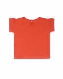 T-shirt en maille rouge brodé fille Holidays T-shirt en maille rouge brodé fille Holidays