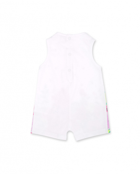 Barboteuse en maille blanche pour fille Time to plant Barboteuse en maille blanche pour fille Time to plant
