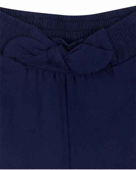 Short en maille bleu marine pour fille Basics Kids Short en maille bleu marine pour fille Basics Kids