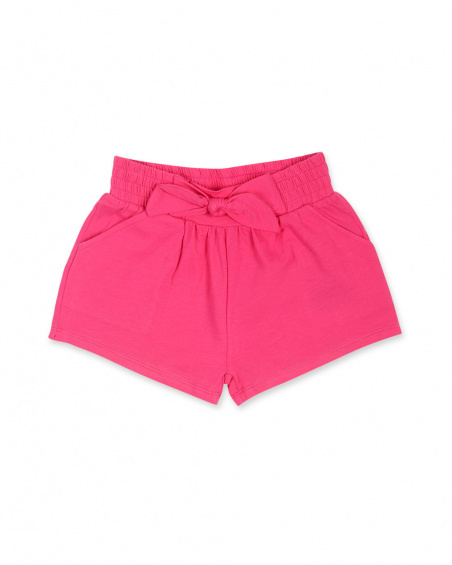 Short en maille rose pour fille Basics Kids