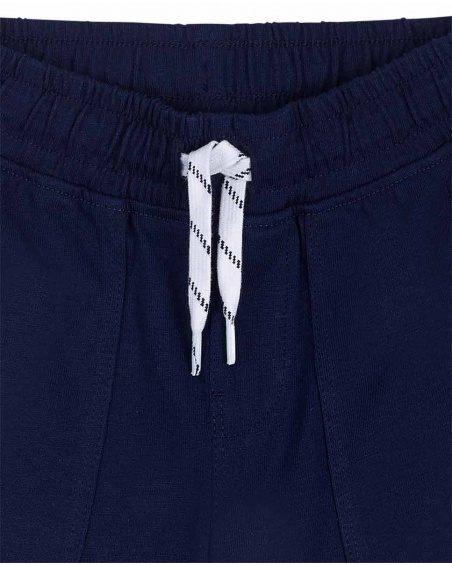 Bermuda en maille bleu marine pour garçon Basics Kids Bermuda en maille bleu marine pour garçon Basics Kids