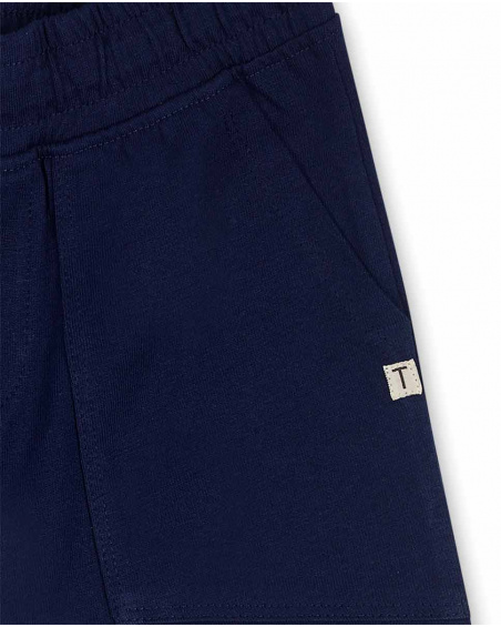 Bermuda en maille bleu marine pour garçon Basics Kids Bermuda en maille bleu marine pour garçon Basics Kids