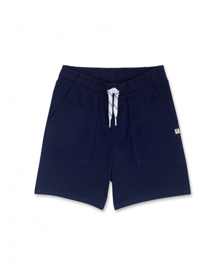 Bermuda en maille bleu marine pour garçon Basics Kids Bermuda en maille bleu marine pour garçon Basics Kids