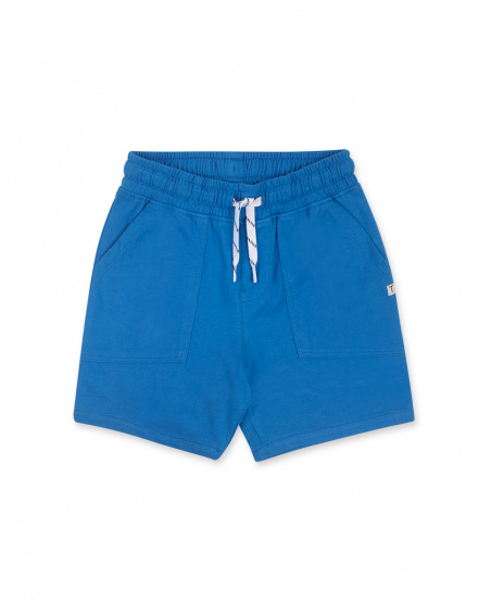 Bermuda en maille bleu pour garçon Basics Kids Bermuda en maille bleu pour garçon Basics Kids