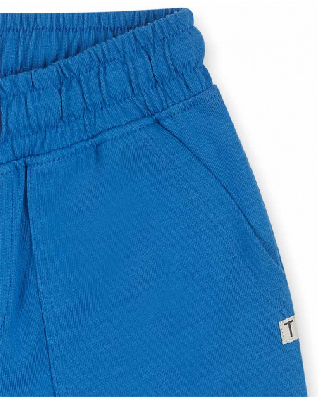 Bermuda en maille bleu pour garçon Basics Kids Bermuda en maille bleu pour garçon Basics Kids