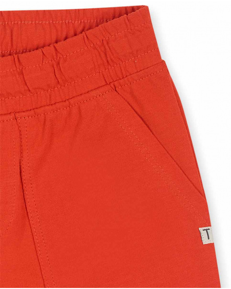 Bermuda en maille rouge pour garçon Basics Kids Bermuda en maille rouge pour garçon Basics Kids
