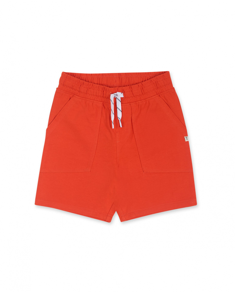 Bermuda en maille rouge pour garçon Basics Kids