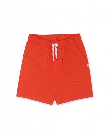 Bermuda en maille rouge pour garçon Basics Kids Bermuda en maille rouge pour garçon Basics Kids
